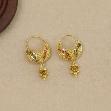 Buy 22Kt Plain Gold Bengali Hoop Earrings For Daily Use 78VY1204 Online  from Vaibhav Jewellers