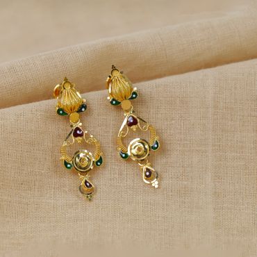 Buy Real Gold Design Hanging Golden Beads Grapes Design Jhumkas Gold Earring  Designs for Female