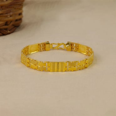 1 Gram Gold Forming Ram with Diamond Antique Design Bracelet for Men -  Style C374 – Soni Fashion®