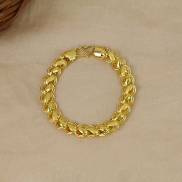 Mens Gold Nugget Bracelet in 14K Yellow Gold - 591-38017
