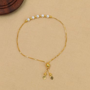 Buy 22Kt Lustrous Leaf Design Gold Bracelet For Girls 54VG6137 Online from  Vaibhav Jewellers