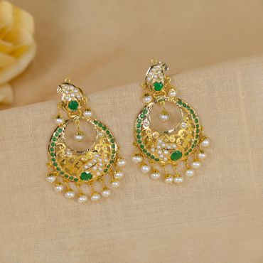 New design gold chandbali earring design with weight and price //#stylish  gold #hanging earring - YouTube