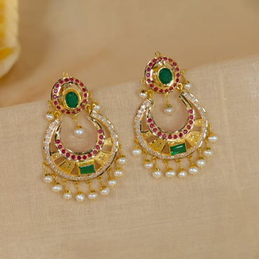 Iconic Gold Plated Dangler With Beads Bridal Earring Collection Buy Online  ER1210