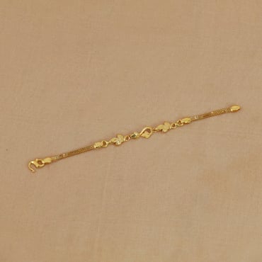 22kt lucky leaf gold bracelet for kids 195vg1638 195vg1638