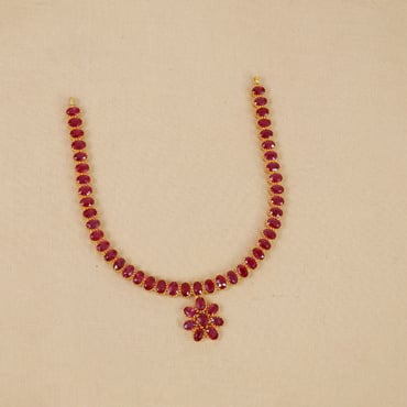 22kt dainty ruby stone gold necklace 110vg7916 110vg7916