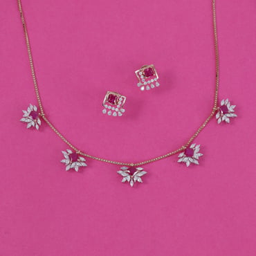 Victory Blossom Diamond Necklace Set Jewellery India Online