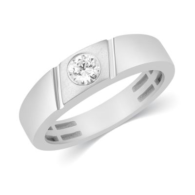 JRF20070F | White Solitaire Diamond Band