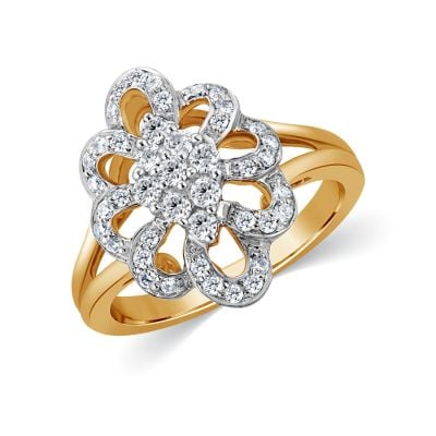 JRA54380H | Swirl Cluster Diamond Ring