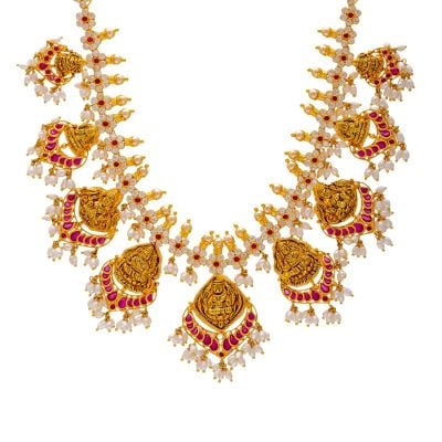 10VG2540 | Auspicious Lakshmi Gold Necklace