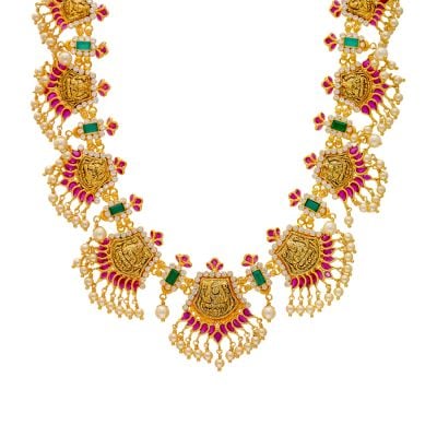 10VG2545 | Lakshmi Pearl Dangler Necklace