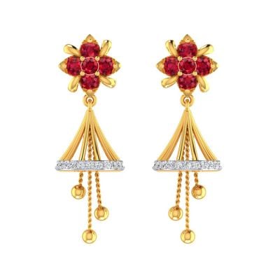 VE-343 | 22k Glittering Conch Gold Jhumka Earrings