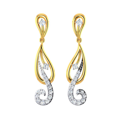 Buy Fantabulous Heart Shape Stones Gold Earrings |GRT Jewellers