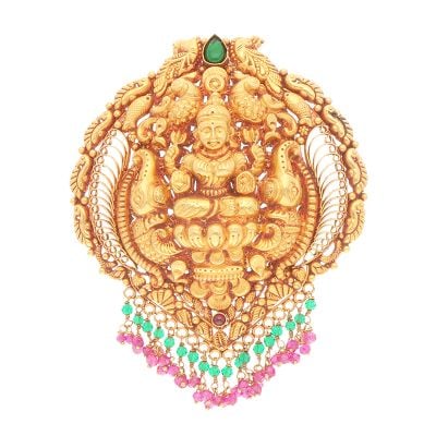 127VG3778 | Intricate Antique Gajalakshmi Locket