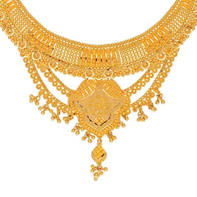 9VI7180 | Vaibhav Jewellers 22K Plain Gold Fancy Necklace 9VI7180