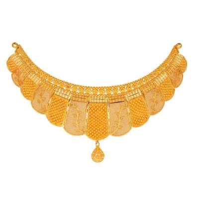 9VI9015 | Vaibhav Jewellers 22k Plain Gold Choker 9VI9015