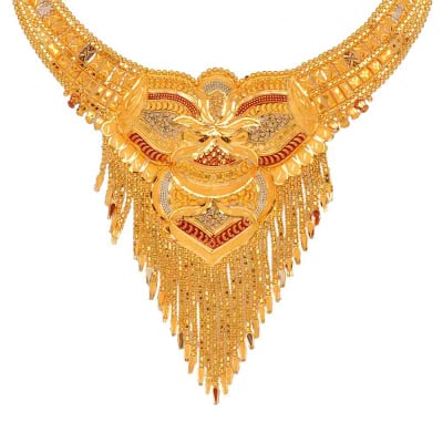 9VJ209 | Vaibhav Jewellers 22K Gold Rhodium U Shape Necklace 9VJ209