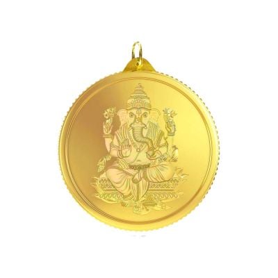 VJGRP001 | Vaibhav Jewellers 1.15 Gm Round Ganesh 24K(999) Yellow Gold Pendant