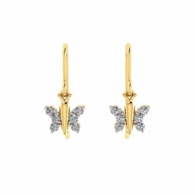 485DA394 | Vaibhav Jewellers 14K Cubic Zirconia Butterfly Hangings 485DA394