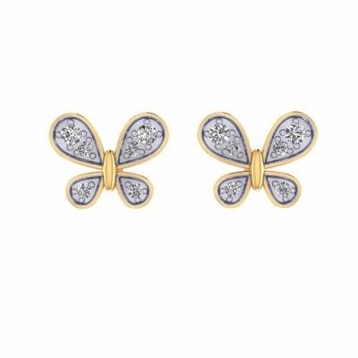 485DA397 | Vaibhav Jewellers 14K Cubic Zirconia Butterfly Stud Earrings 485DA397