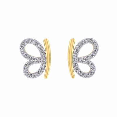 485DA399 | Vaibhav Jewellers 14K Cubic Zirconia Butterfly Stud Earrings 485DA399