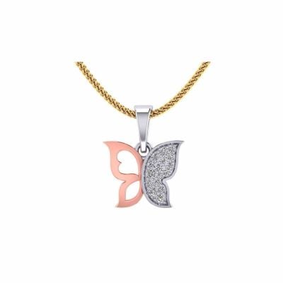 583DA171 | Vaibhav Jewellers 14K Cubic Zirconia Butterfly Pendant 583DA171