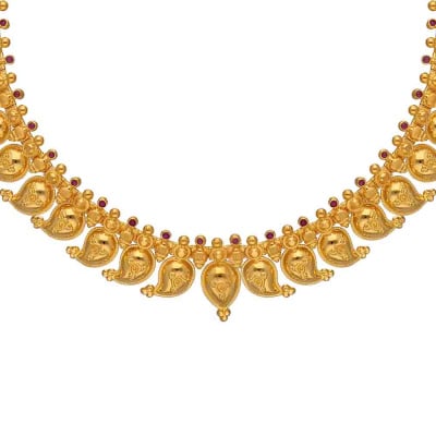 4VG1291 | Vaibhav Jewellers 22K Plain Gold High Polish Necklace 4VG1291