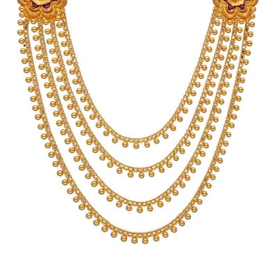 9VJ2272 | Vaibhav Jewellers 22K Plain Gold Step Neckalce 9VJ2272
