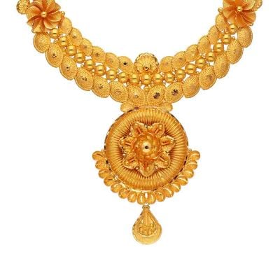 9VJ492 | Vaibhav Jewellers 22K Plain Gold Fancy Necklace 9VJ492