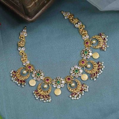 10VG3885 | Vaibhav Jewellers 22K Gold  Semi Precious Neckalce 10VG3885