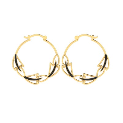 155DH2996 | Vaibhav Jewellers 14K Yellow Gold Hoop Earrings 155DH2996