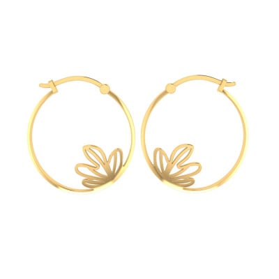155DH2997 | Vaibhav Jewellers 14K Yellow Gold Hoop Earrings 155DH2997