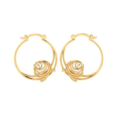 155DH2999 | Vaibhav Jewellers 14K Yellow Gold Hoop Earrings 155DH2999