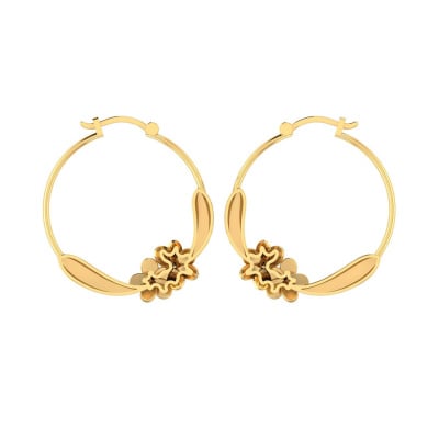 155DH3002 | Vaibhav Jewellers 14K Yellow Gold Hoop Earrings 155DH3002
