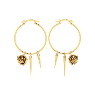 155DH3003 | Vaibhav Jewellers 14K Yellow Gold Hoop Earrings 155DH3003