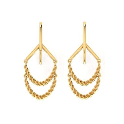 155DH3009 | Vaibhav Jewellers 14K Yellow Gold Hoop Earrings 155DH3009