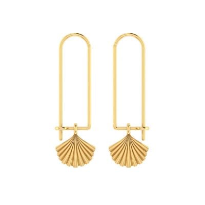 155DH3011 | Vaibhav Jewellers 14K Yellow Gold Hoop Earrings 155DH3011