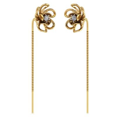 485DA408 | Vaibhav Jewellers 14K Gold Floral Suidhaga Earrings 485DA408