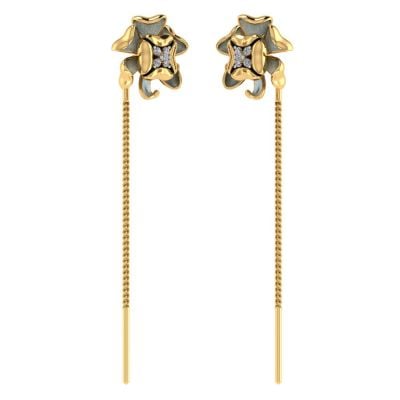 485DA411 | Vaibhav Jewellers 14K Gold Floral Suidhaga Earrings 485DA411