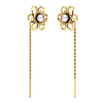485DA414 | Vaibhav Jewellers 14K Gold Floral Suidhaga Earrings 485DA414