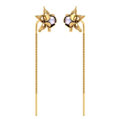 485DA416 | Vaibhav Jewellers 14K Gold Floral Suidhaga Earrings 485DA416