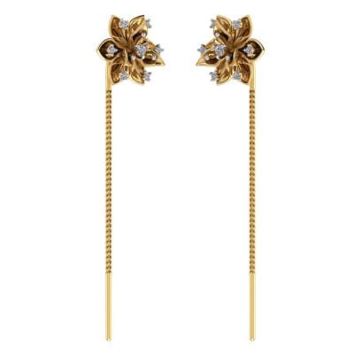 485DA426 | Vaibhav Jewellers 14K Gold Floral Suidhaga Earrings 485DA426