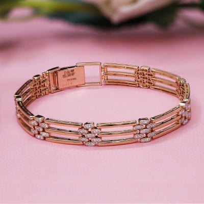 178VG404 | Vaibhav Jewellers 18K Diamond Gents Bracelet 178VG404