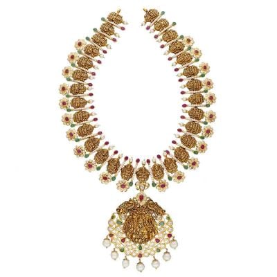 111MP2405 | Vaibhav Jewellers 22K Pachi work CZ Haram 111MP2405