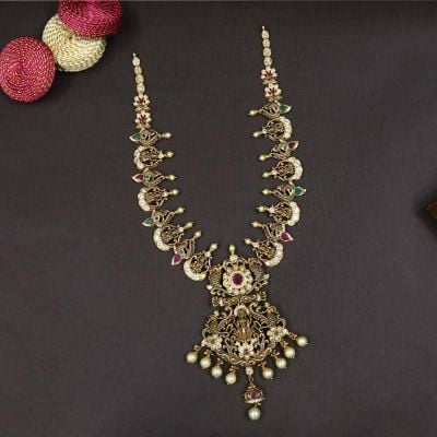 111VG3004 | Vaibhav Jewellers 22K Precious Gold CZ Haram 111VG3004
