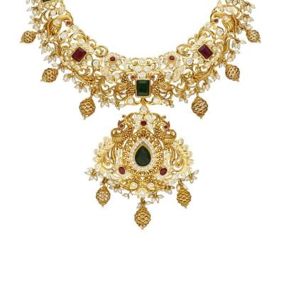 111VG3601 | Vaibhav Jewellers 22K Precious Gold CZ Haram 111VG3601