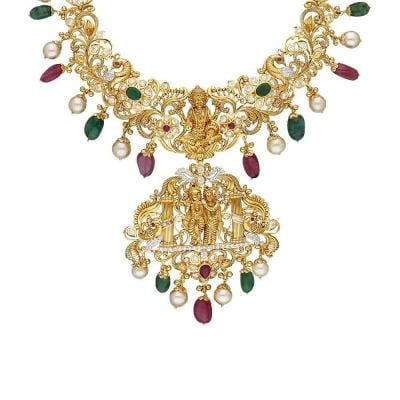 111VG3602 | Vaibhav Jewellers 22K Precious Gold CZ Haram 111VG3602