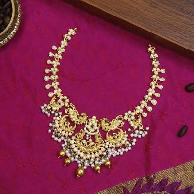 110VG4593 | Vaibhav Jewellers 22K Pachi Work CZ Necklace 110VG4593