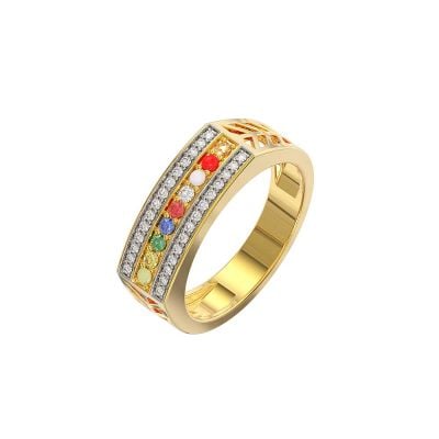 148DG9444 | Vaibhav Jewellers 18K Navratna Ring 148DG9444