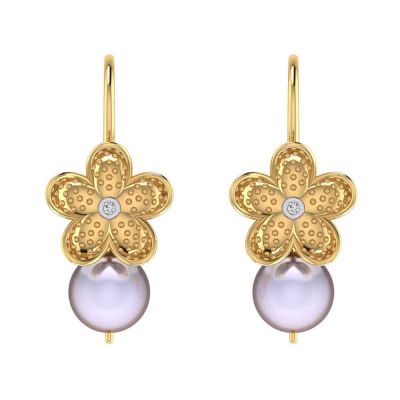 Vaibhav Jewellers 14K Yellow Gold Drops Earrings VER-2071