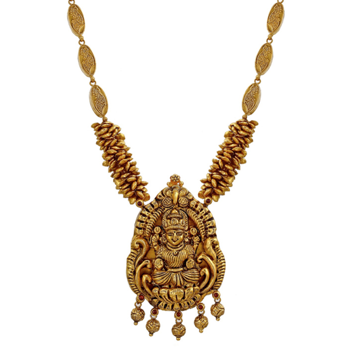 Lakshmi Wheat Cluster Gold Necklace